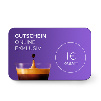 1 € Gutschein für deinen nächsten Einkauf auf www.dolce-gusto.de