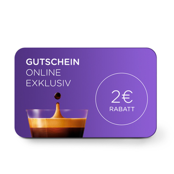 2 € Gutschein für deinen nächsten Einkauf auf www.dolce-gusto.de