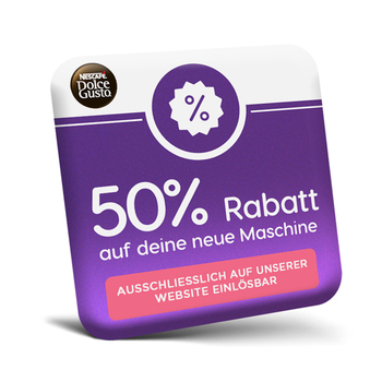 50% RABATT AUF DEINE NEUE MASCHINE AUF UNSERER WEBSITE